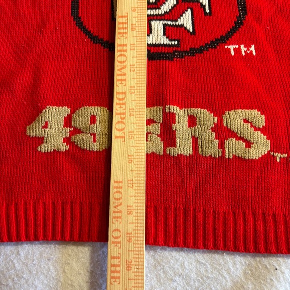 NFL Kids San Francisco 49ers Red Knit Sweater Pullover Size L 14-16 - Picture 5 of 7